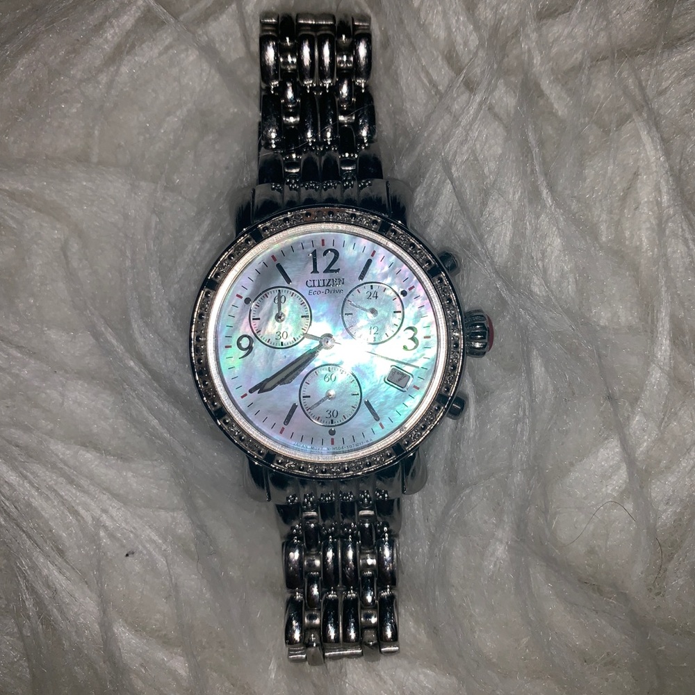 Citizen silver mother of pearl watch